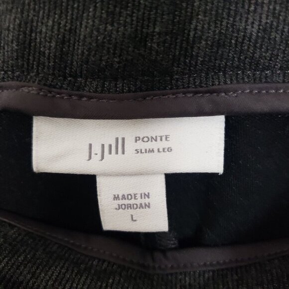J Jill Ponte Slim Leg Pants Stretch Black Pockets Pull On Womens Size Large - Picture 4 of 11